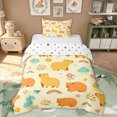 thumbnail image 1 of Erosebridal Orange Capybara Kid Twin Bedding, Cartoon Flower Rainbow Duvet Cover Set, 2 Pieces, No Comforter, 1 of 5