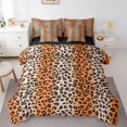 thumbnail image 1 of Erosebridal Orange Cheetan Print Stripes Bedding Twin Size,Jungle Wildlife Bed Set, Cute Leopard Print Bedding Sets Twin Size,Super Cozy Room Decoration Reversible,7pcs, 1 of 6