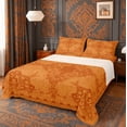thumbnail image 1 of Erosebridal Orange Damask Floral Bed Sheets,Retro Boho Flower King Sheets For Adults 4pcs, 1 of 5
