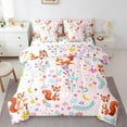 thumbnail image 1 of Erosebridal Orange Fox Bedding Sets Queen Size,Chic Flower Daisy Comforter Sets with Sheets,Jungle Wildlife Bed in a Bag Queen Size,Microfiber Bedroom Decorative Reversible,7-Piece, 1 of 7