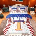 thumbnail image 1 of Erosebridal Orange Monogrammed T Twin Bedding Sets 7-Piece, Sport Baseball Bedding Comforter Set, Kids Boys, 1 of 7