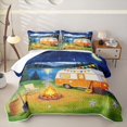 thumbnail image 1 of Erosebridal Orange RV Car Lake Quilt King, Mountain Campfire King Coverlet Set for Men and Women, 3pcs, 1 of 7