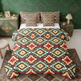 thumbnail image 1 of Erosebridal Orange Teal Aztec Bedding Comforter Set, Bohemia Geometric Full Bedding Set, Reversible 7-Piece, 1 of 6