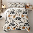 thumbnail image 1 of Erosebridal Outdoor Camping Adventure Bed Spread Queen,Music Guitar Rustic Mushroom Print Queen Coverlet Set Fore Girls Kids,3-Piece, 1 of 7
