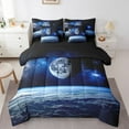 thumbnail image 1 of Erosebridal Outer Space Bedding Sets Twin Size,Galaxy Planet Comforter Sets with Sheets,Starry Night Bed in a Bag Twin Size,Breathable Bedroom Decorative Reversible,7-Piece, 1 of 7