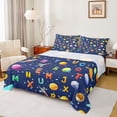 thumbnail image 1 of Erosebridal Outer Space Theme Planet Full Size Sheets,Colorful 3D Letter Bed Sheets For Boys Kids 4 Pieces, 1 of 6