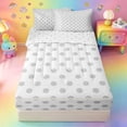 thumbnail image 1 of Erosebridal Pale Gray Polka Dot Zipper Queen Comforter Set with Fitted Sheet and 2 Pillowcases,White Circle Neutral Minimalist Grid Zipper Bedding Set For Girls,Reversible,4pcs, 1 of 7