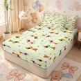 thumbnail image 1 of Erosebridal Pale Lime Sausage Dog Zipper Full Size Comforter Sets with Fitted Sheet and 2 Pillowcases,Rainbow Dot Zipper Bedding Set,Green Ivory,4pcs,Reversible, 1 of 6