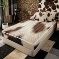 thumbnail image 1 of Erosebridal Pale Neutral Cowhide Print Zipper Twin Comforter Sets with Fitted Sheet and 2 Pillowcases,Subtle Furry Spot Accent Zipper Bedding Set,Beige Brown,4-Piece,Black Reversible, 1 of 6
