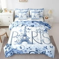thumbnail image 1 of Erosebridal Paris Eiffel Tower Bed In A Bag Full Size,Valentine’S Day Bed Set,Butterfly Decoration,Breathable,7-Piece, 1 of 5
