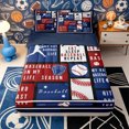 thumbnail image 1 of Erosebridal Patchwork Baseball Pattern Zipper Twin Comforter Sets with Fitted Sheet and 2 Pillowcases,Sport Quote Print Zipper Bedding Set,Red Blue White,Navy Blue Reversible, 1 of 5