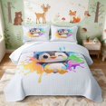 thumbnail image 1 of Erosebridal Penguin Bed Spread Queen for Boys Girls, Paint Splash Queen Coverlet Set, 3 Pieces 1 Quilt and 2 Pillowcases, 1 of 7