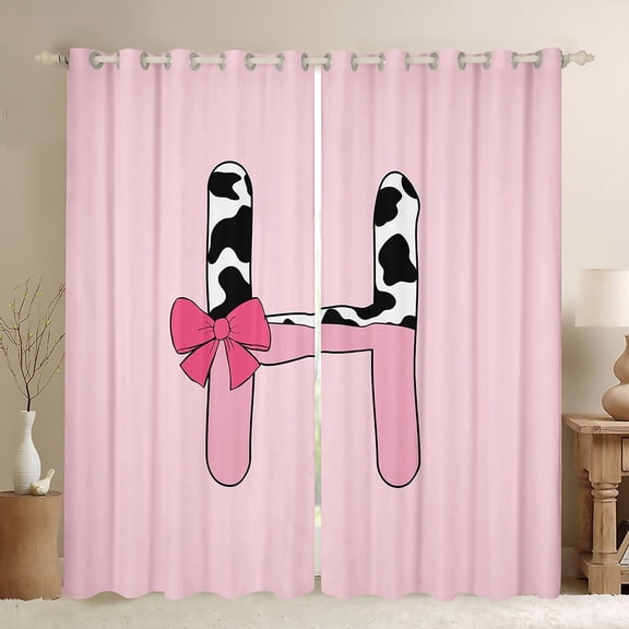 Erosebridal Personalized Alphabet H Curtains for Living Room,Kawaii Initial 30%-50% Blackout Curtains Set of 2 (38x45),Curtains Pack of 2 (38x45),Teenager Bedroom Decor