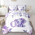 thumbnail image 1 of Erosebridal Personalized Gifts Bed in a Bag Queen Size,Monogrammed O Bed Set,Chic Animal Elephant Bedding Queen Size,Ultra Soft Room Decoration Reversible,7 Pieces, 1 of 7