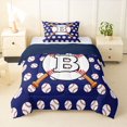 thumbnail image 1 of Erosebridal Personalized Initial B Baseball Print Twin Comforter Sets 3-Piece for Boys Girls,Teens Sport Theme Bedding Set,Navy Blue Reversible,Ultra Soft Home Decor, 1 of 6