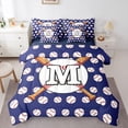 thumbnail image 1 of Erosebridal Personalized Initial M Baseball Print Bedding Comforter Set 7 Pieces for Boys Girls,Teens Sport Theme Full Bedding Set,Navy Blue Reversible,Microfiber Bedroom Decor, 1 of 6