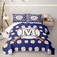 thumbnail image 1 of Erosebridal Personalized Initial M Baseball Print Twin Quilt Set for Boys Girls,Teens Sport Theme Twin Coverlet Set, 1 of 7
