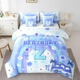 thumbnail image 1 of Erosebridal Personalized Letter Z Bed in a Bag Twin Size,Happy Birthday Bed Set,Blue Rianbow Bowknot Bedding Twin Size For Girls,Ultra Soft Room Decor Reversible,7 Pieces, 1 of 7