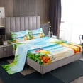 thumbnail image 1 of Erosebridal Ocean Beach Sheet Set Twin,Summer Holiday Bedding Sets Twin Size,Surfing Decor,Breathable,3pcs, 1 of 7