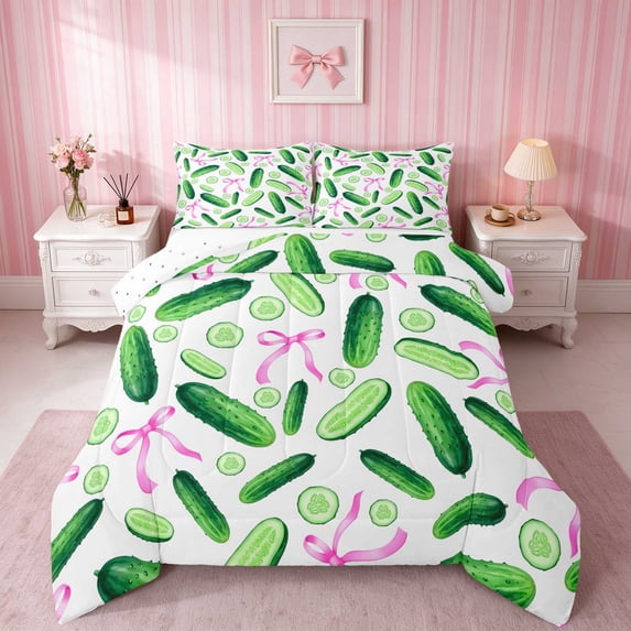 Erosebridal Pickle Full Comforter Sets for Girls, Pickle Full Comforters, Reversible 3-Piece 1 Comforter and 2 Pillowcases