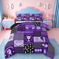 thumbnail image 1 of Erosebridal Pickleball Ball Sport Kids Queen Comforter Set,Cartoon Games Trophy Bedding Comforter Set For Boys,Reversible black,3pcs, 1 of 7
