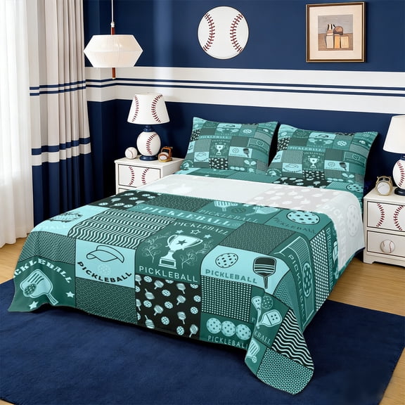 Erosebridal Pickleball Ball Trophy Queen Sheet Sets,Kids Sport Games Bed Set 4pcs