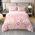 thumbnail image 1 of Erosebridal Pink Animal Print 100% Cotton Comforter Cover Full Women, Leopard Cheetah Bedding Accessories, Reversible 3pcs, 1 of 6