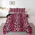 thumbnail image 1 of Erosebridal Pink Animal Print Bedding King Comforter Set Women, Leopard Cheetah Duvet Insert, Reversible 3pcs, 1 of 7