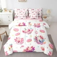 thumbnail image 1 of Erosebridal Pink Axolotl Bedding Sets Queen Size, Funny Animal Bedding Queen Size, Cake Dessert Reversible Comforter Sets with Sheets, Lightweight Bedroom Decor, 7-Piece, 1 of 6