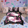 thumbnail image 1 of Erosebridal Pink Axolotl Bedding Twin Size, Cartoon Animal Bedding Sets Twin Size, Dreamy Galaxy Stars Reversible Bed Set, Breathable Bedroom Decorative, 7pcs, 1 of 6