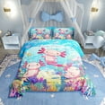 thumbnail image 1 of Erosebridal Pink Axolotl Soft Lightweight Bed Comforter Set Kawaii Sea Animal Comforter Set Cute Sea Creature 3D Quilt Set Bedroom Decoration 1 Comforter Set 1 Pillowcases, 1 of 7