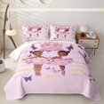 thumbnail image 1 of Erosebridal Pink Ballet Girls Twin Quilt Set, Butterfly Animals Twin Coverlet Set, 2 Pieces, 1 of 7