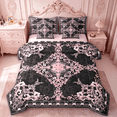 thumbnail image 1 of Erosebridal Pink Baroque Floral 7-Piece Bedding Comforter Set,Vintage Gothic Damask King Bedding Sets For Men Women,Reversible pink, 1 of 7