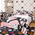 thumbnail image 1 of Erosebridal Pink Black Baseball Queen Sheet Sets, Cute Sport Bed Set for Girls and Boys, 4pcs, 1 Flat Sheet, 1 Fitted Sheet and 2 Pillowcases, 1 of 6