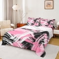 thumbnail image 1 of Erosebridal Pink Black Graffiti Bed Sheets Twin,Geometric Lines Bedding Sets Twin Size,Modern Aesthetic Art Sheet Set Twin,Ultra Soft Room Decorative,3 Pieces, 1 of 7