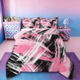 thumbnail image 1 of Erosebridal Pink Black Graffiti Bedding Sets Twin with Comforter,Geometric Lines Duvet Insert,Modern Aesthetic Art Comforter Sets Twin Size,Ultra Soft Room Decorative Reversible,2pcs, 1 of 8