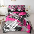 thumbnail image 1 of Erosebridal Pink Black Ombre Bedding Sets Full Size,Geometric Geometry Stripes Comforter Sets with Sheets,Abstract Aesthetic Art Bed in a Bag,Super Cozy Bedroom Decoration Reversible,7-Piece, 1 of 7