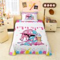 thumbnail image 1 of Erosebridal Pink & Blue Dripping Baseball Helmet Sundae Graphic Twin Sheet Sets 3pcs, Dessert Graphic Bedding for Girls Kids,Microfiber Bedroom Decor, 1 of 5