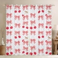 thumbnail image 1 of Erosebridal Pink Bow Cherry Black Out Curtains for Girls, Cartoon Ribbon Curtains Pack of 2 (42x63 Each), 1 of 6