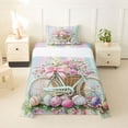 thumbnail image 1 of Erosebridal Pink Bow Easter Eggs Twin Sheet Sets 3pcs For Teens,Spring Rustic Flowers Bedding For Child Kids,Microfiber Bedroom Decor, 1 of 5