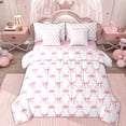 thumbnail image 1 of Erosebridal Pink Bow-tie Girl Bedding Comforter Set 7 Pieces, Cute Princess Style Full Bedding Set, 1 of 7