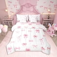 thumbnail image 1 of Erosebridal Pink Bowknot Bedding Sets Twin Size, Cute Princess Comforter Sets with Sheets, Bow Tie Decor, Reversible 7-Piece, 1 of 5