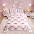 thumbnail image 1 of Erosebridal Pink Bowknot Comforter Set,Bow Tie Cute Bedding Set,Women Room Decor,Dreamy Princess Style Down Comforter,Pink Ribbon Bow Duvet Insert,1 Pillowcase, 1 of 7