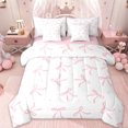 thumbnail image 1 of Erosebridal Pink Bowknot Kids 7pcs Bedding Comforter Set,Cute Bowtie Princess Queen Bedding Sets For Girls,Pink Reversible, 1 of 7