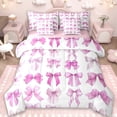 thumbnail image 1 of Erosebridal Pink Bowknot Ribbon 7-Piece Twin Bedding Sets For Kids,Girls Princess Bowtie Bedding Comforter Set,Reversible pink, 1 of 7