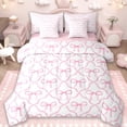 thumbnail image 1 of Erosebridal Pink Bows Girls 7-Piece Twin Bedding Sets,Girly Bowknot Princess Bedding Comforter Set For Bows Lover,Reversible pink, 1 of 7