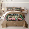 thumbnail image 1 of Erosebridal Pink Brown Leopard Print RV Car Twin Quilt Set, Camping Queen Quote Twin Coverlet Set for Women, 2-Piece, 1 of 7