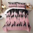 thumbnail image 1 of Erosebridal Pink Brush Stroke Twin Quilt Set for Girls, Old Fashion Texture Print Twin Coverlet Set, 2-Piece, 1 of 7