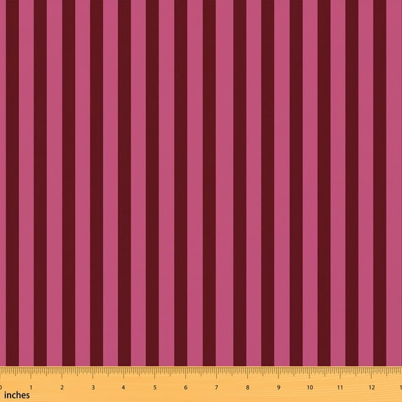Erosebridal Pink Burgundy Stripe Fabric by the Yard 5 Yards, Vertical Line Pattern Fabric for Sewing