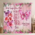 thumbnail image 1 of Erosebridal Pink Butterfly Curtains and Drapes (42x63), Inspirational Quotes 30%-50% Blackout Curtains for Bedroom, Rose Floral Decor, 1 of 5